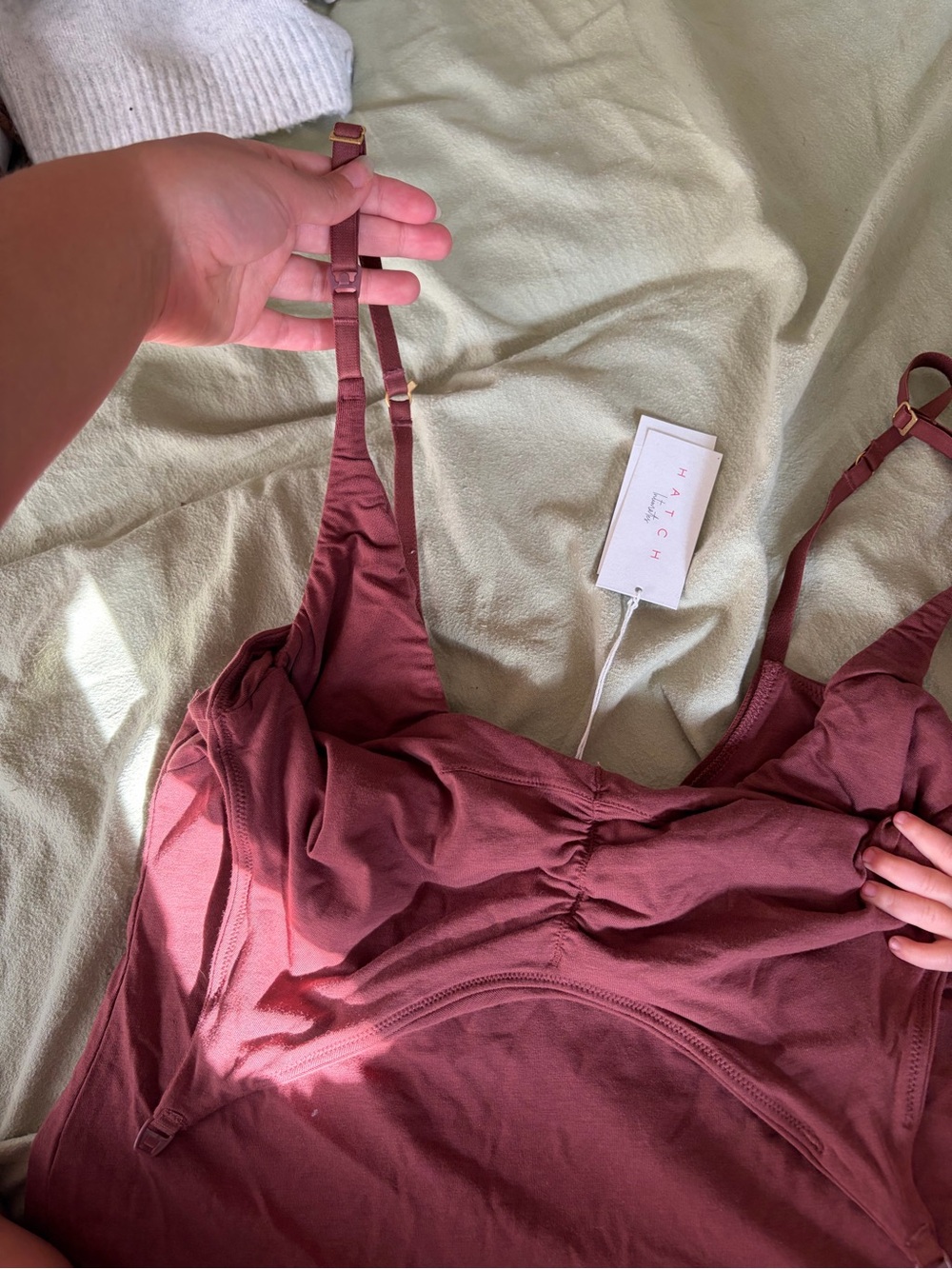 Hatch Mauve Nursing Chemise with Adjustable Straps